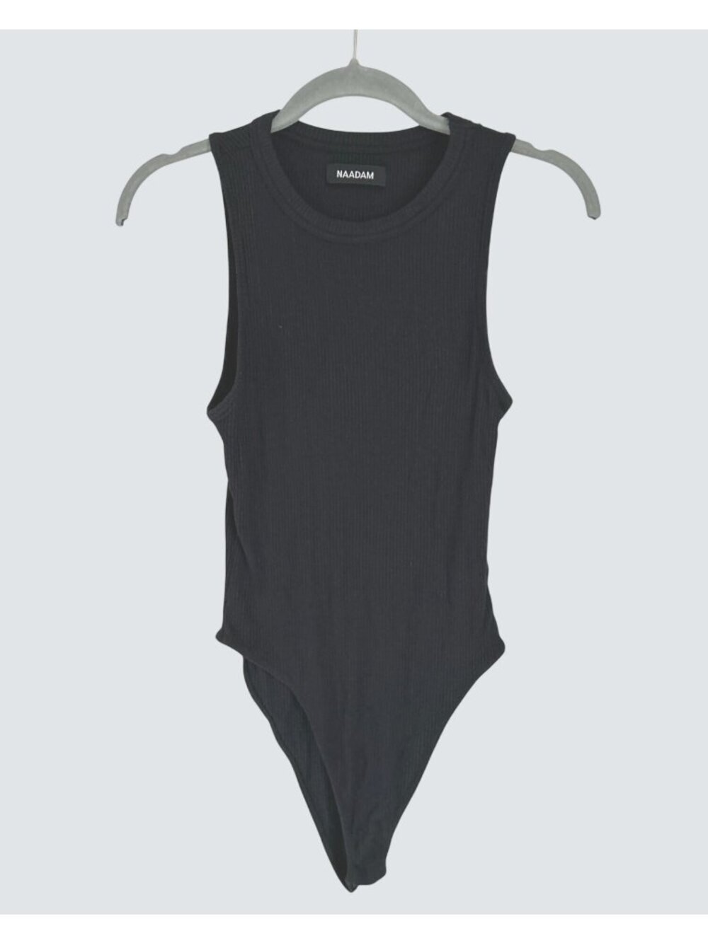 NAADAM Bodysuit Knitted Modal Cashmere Black Crewneck Fitted Size XSmall